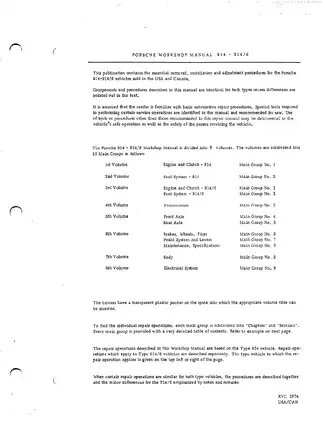 1969-1976 Porsche 914, 914/6 workshop manual Preview image 2