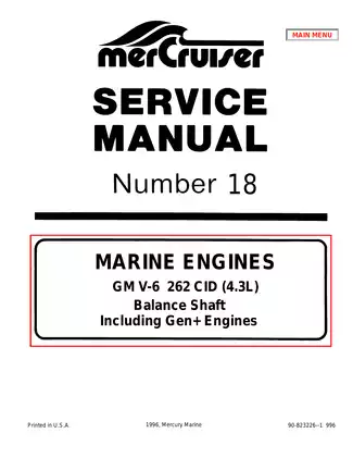 MerCruiser 4.3L (262 CID) Service Manual - Comprehensive Marine Engine Guide
