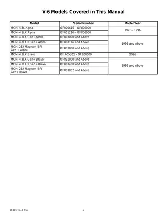 1993-1999 Mercruiser Number 18, GM V-6 262 CID 4.3L Gen II marine engine service manual Preview image 4