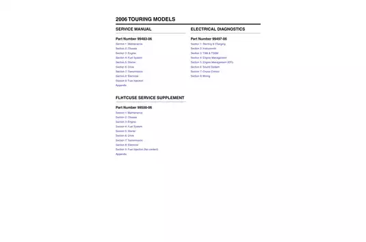 2006 Harley-Davidson Touring Models Service Manual