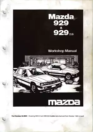 1983-1986 Mazda 929 (2.0i) workshop manual