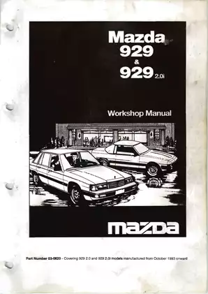Mazda 929 Workshop Manual (1993 Onwards) - Comprehensive Guide
