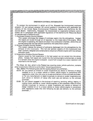 Kawasaki VN700 VN750 Motorcycle Service Manual (1984-2007) Preview image 5