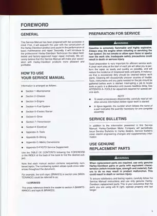 2000 Harley-Davidson Softail FLST FXST models factory service manual Preview image 3