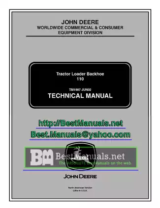 1963-1974 John Deere 110 garden tractor technical manual Preview image 1