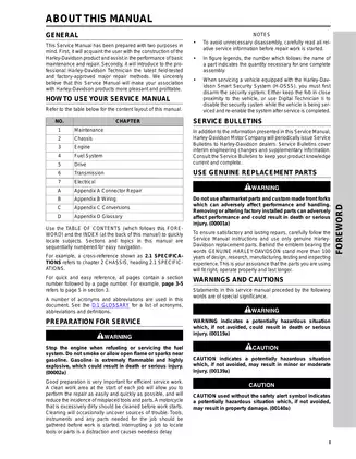 2009 Harley-Davidson Softail FLST, FXCW, FXST service manual Preview image 4