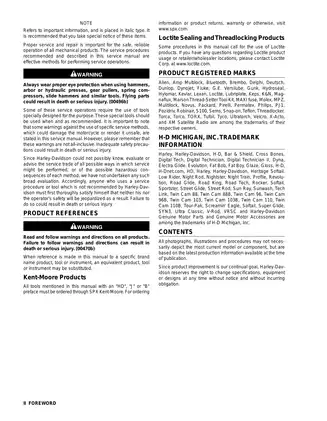 2009 Harley-Davidson Softail FLST, FXCW, FXST service manual Preview image 5