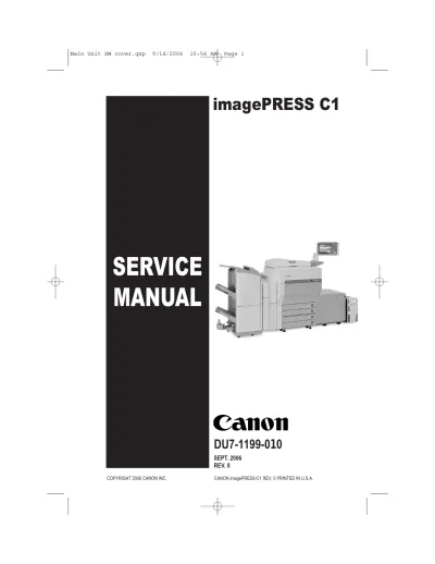 Preview: Canon imagePRESS C1 Factory Service 2006 (P/N DU7-1199-010)