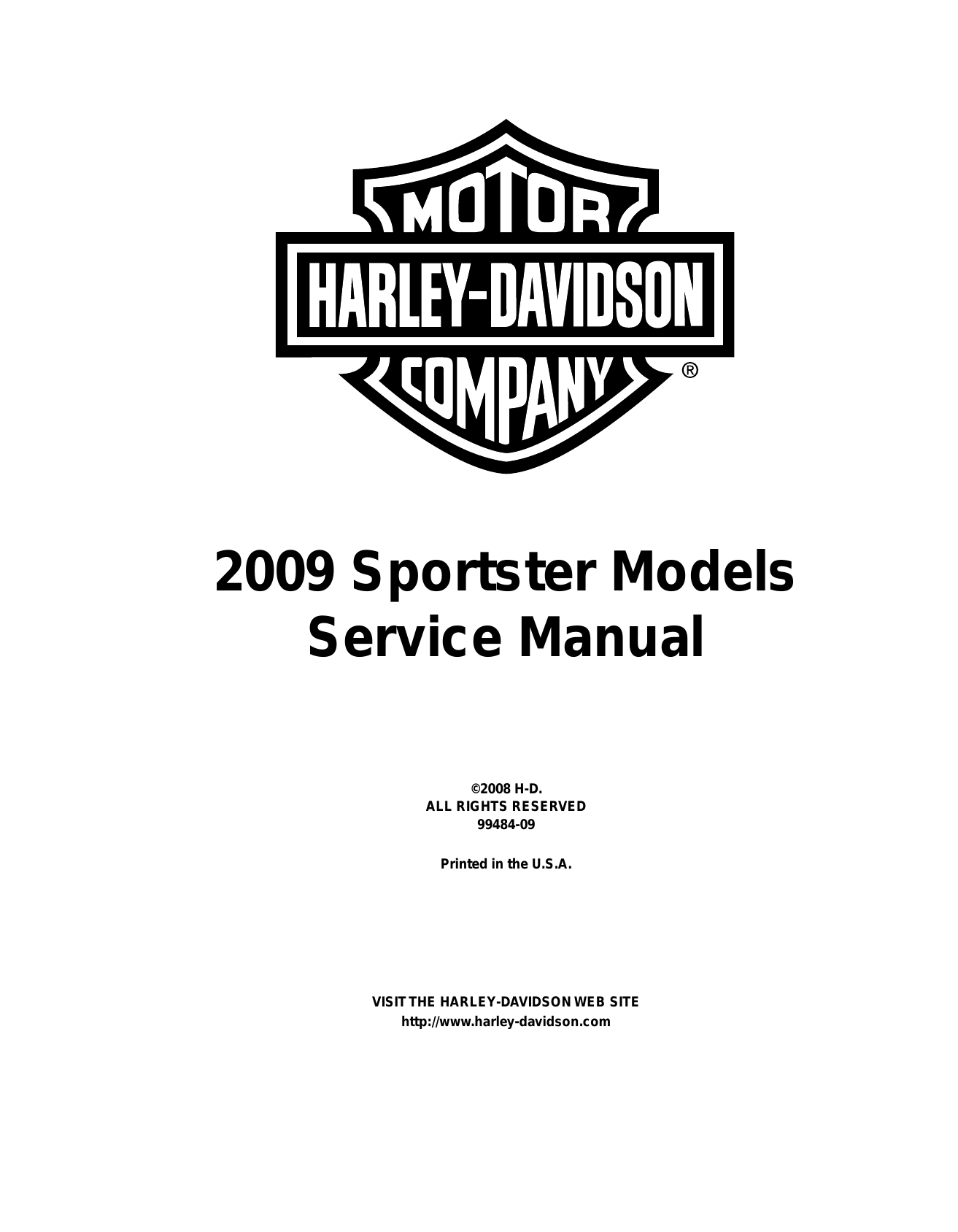 2009 Harley Davidson Sportster, XL 883, XL 883C,  XL 883L, XL 883N, XL 883R, XL 1200C, 1200L, XL 1200N, XL 1200R, R 1200 manual Preview image 4