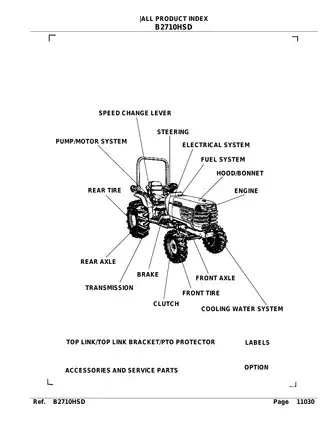 Kubota B2710 HSD compact utility tractor parts book Preview image 2