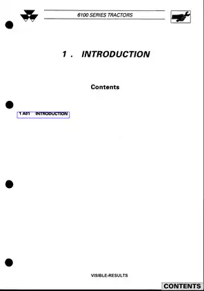 Massey Ferguson 6100 Series Tractor Workshop Service Manual Preview image 3