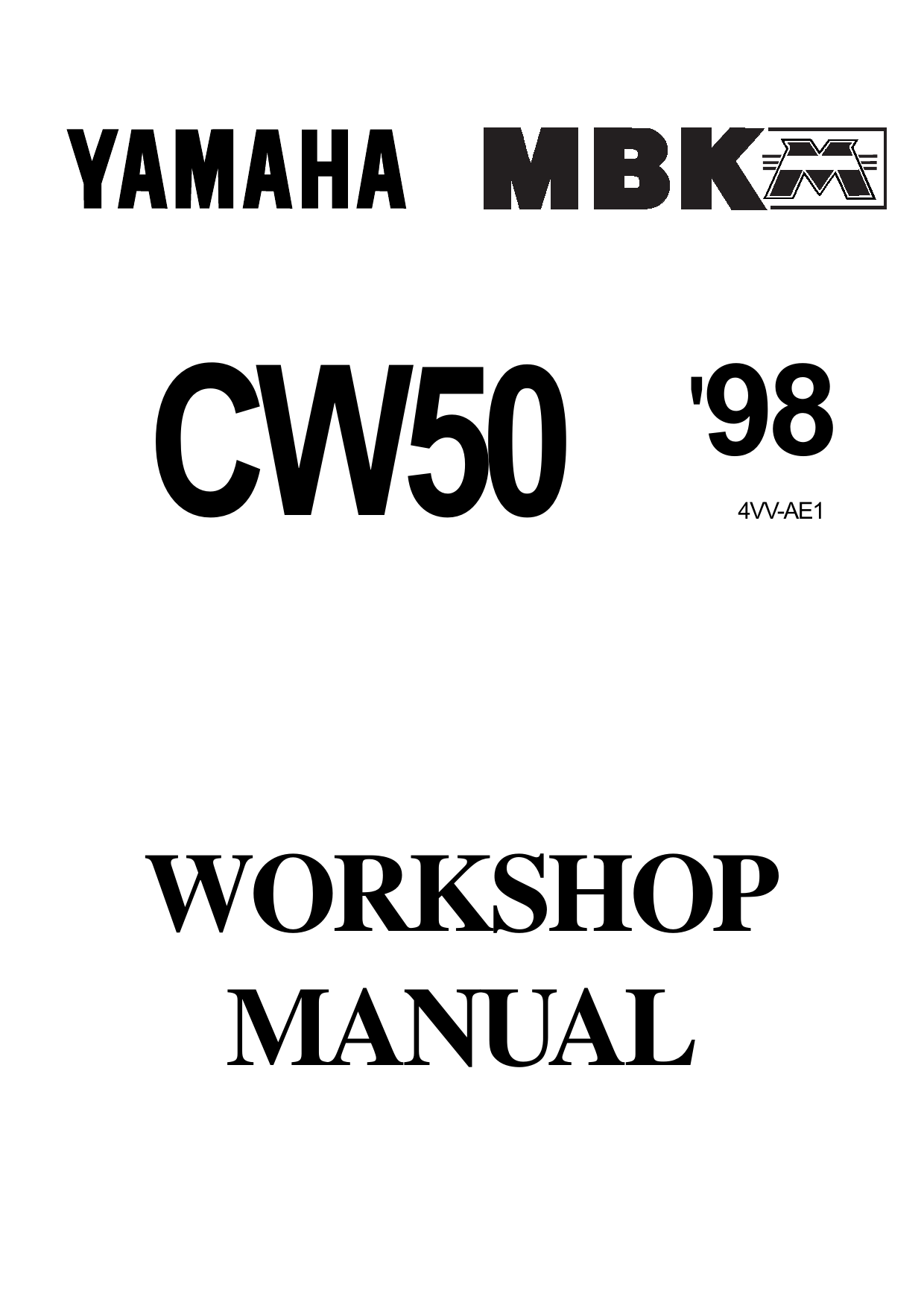 1998 Yamaha CW50 Zuma workshop manual Preview image 1