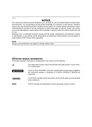 Yamaha BT1100 Service Manual - Comprehensive Guide for Mechanics Preview image 3