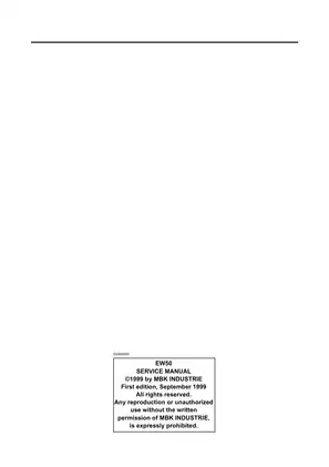 Yamaha BW Scooter EW50 Service Manual - Comprehensive Guide for Repairs and Maintenance Preview image 2