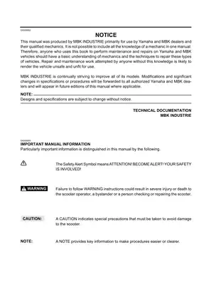 Yamaha BW Scooter EW50 Service Manual - Comprehensive Guide for Repairs and Maintenance Preview image 3