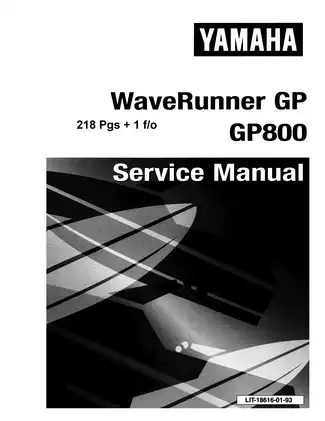 1998-2001 onwards Yamaha GP 800 WaveRunner service manual Preview image 1
