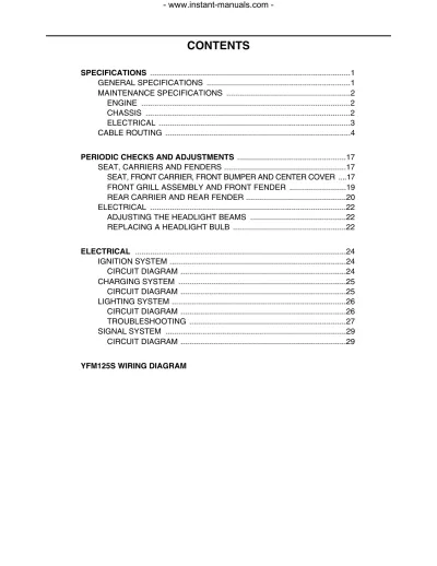 Preview: 1989–2007 Yamaha YFA1 / YFM125 Breeze ATV Service Manual (P/N 3FA-28197-10)