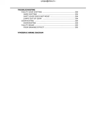 2004-2007 Yamaha Bruin, Grizzly YFM350, YFM400 ATV repair and service manual Preview image 5