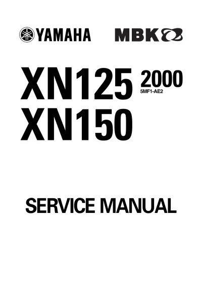 Preview: 2000 Yamaha XN125 / XN150 Scooter Service Manual (P/N 5MF1-AE2)