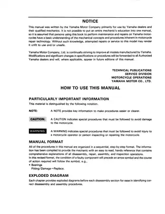 1987-1990 Yamaha TW200/E service manual Preview image 5