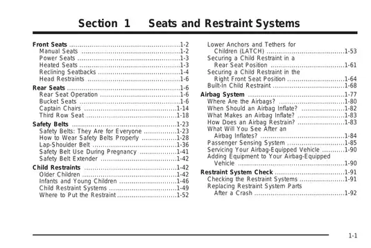 2008 Chevrolet Uplander Owner Manual - Comprehensive Guide to Safety and Features Preview image 5