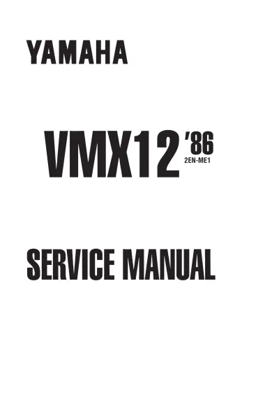 Preview: 1986–1991 Yamaha VMX12 V-Max OEM Service Manual