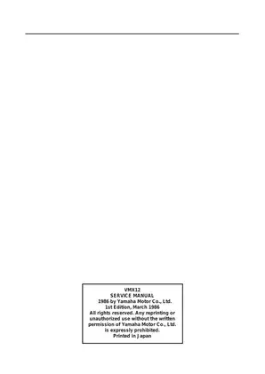 Yamaha VMX12 Motorcycle Service Manual - Comprehensive Guide for Maintenance and Repairs Preview image 3