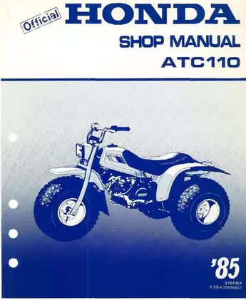 1985 Honda ATC110 shop manual Preview image 1