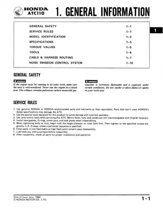 Honda ATC110 Service Manual - Comprehensive Repair and Maintenance Guide Preview image 4