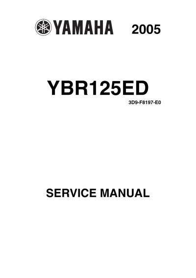 Preview: 2005 Yamaha YBR125ED Service Manual (P/N 3D9-F8197-E0)