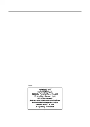 Yamaha YBR125ED 2005 Service Manual - Comprehensive Guide for Maintenance & Repair Preview image 2