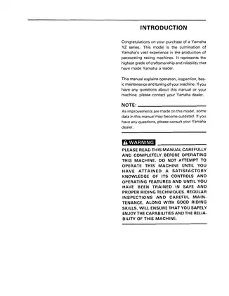 1994-1996 Yamaha YZ125 service manual Preview image 2