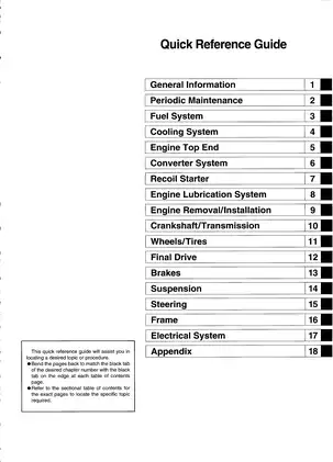 Kawasaki Brute Force 650 4x4 Service Manual & Quick Reference Guide Preview image 2