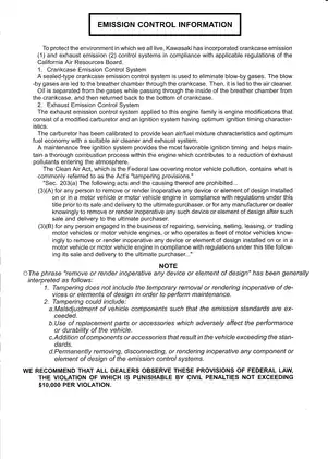 Kawasaki Brute Force 650 4x4 Service Manual & Quick Reference Guide Preview image 5