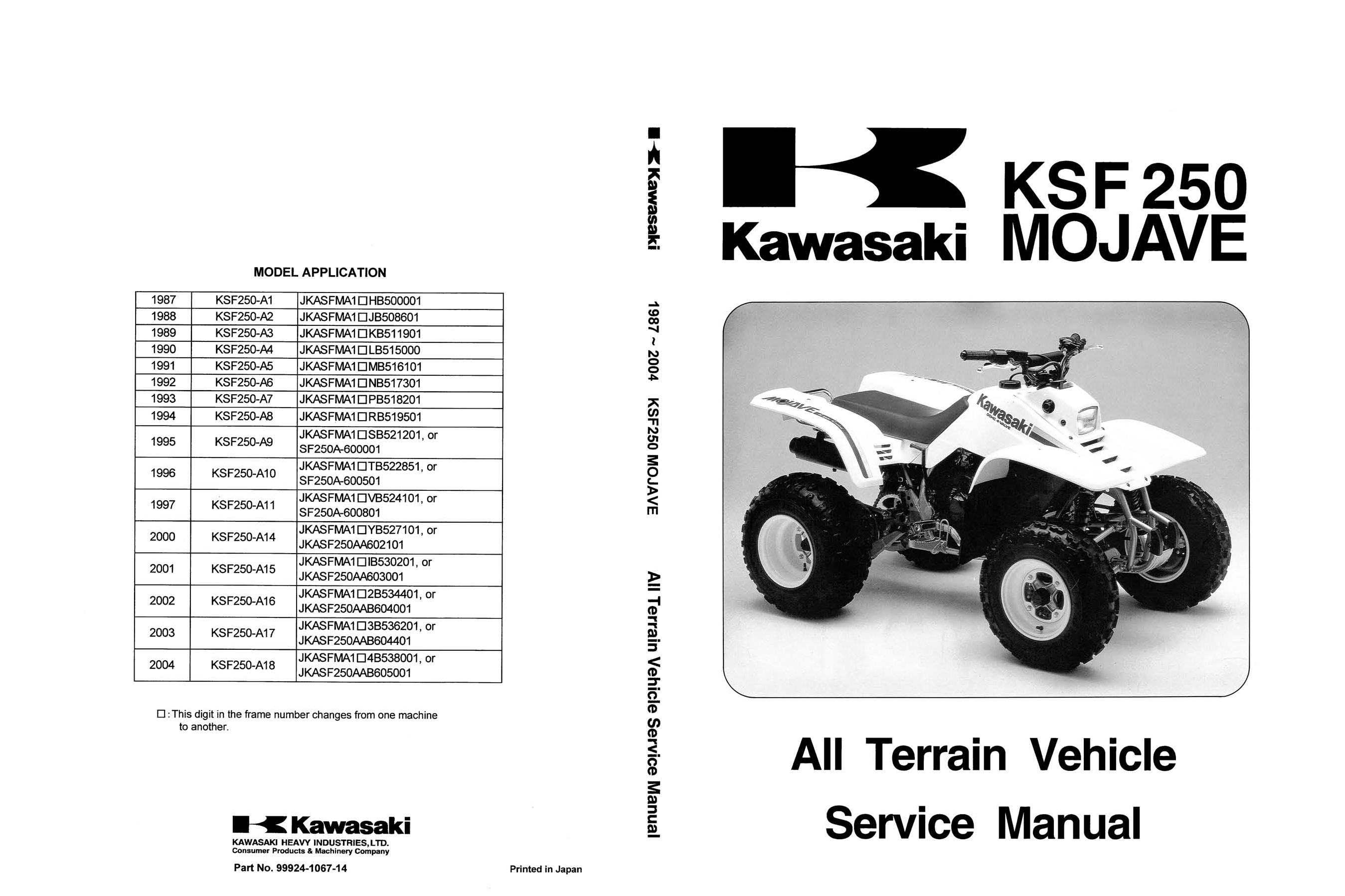 1987-2004 Kawasaki KSF 250 Mojave service manual Preview image 1