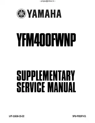 1998-2004 Yamaha YFM400 Big Bear ATV service manual Preview image 1