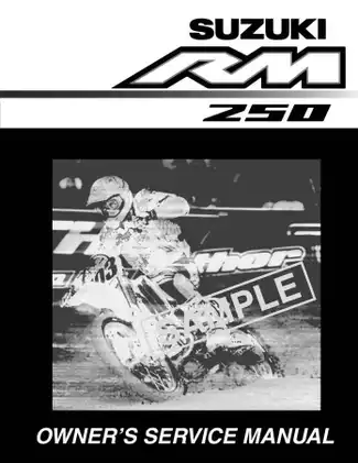 Suzuki RM250 Owner’s Service Manual - Complete Repair Guide