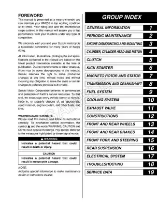 Suzuki RM250 Owner’s Service Manual - Complete Repair Guide Preview image 3