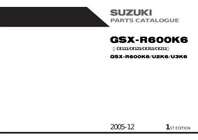 Preview: 2005–2012 Suzuki GSX-R600 Service Manual + Parts Catalog (P/N 99500-35100-01E)