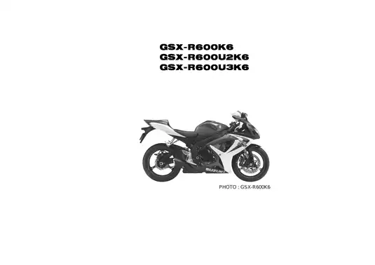 2005-2012 Suzuki GSX-R600, R600K6 parts catalog and service manual Preview image 4