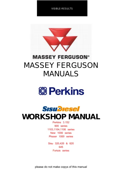 Preview: Perkins 900 Series Diesel Engine Workshop Manual (P/N TPD 1091 1208E)
