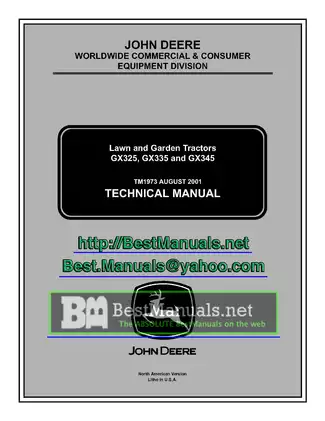 John Deere GX325, GX335, GX345 manual Preview image 1