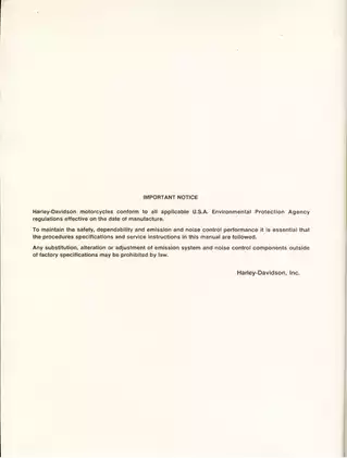 Harley-Davidson FX/SOFTAIL Models Service Manual (1985-1990) Preview image 2