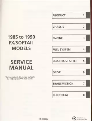 1985-1990 Harley-Davidson Softail, FLST, FXST service manual Preview image 3