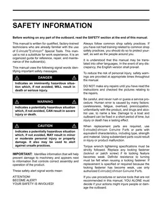 Evinrude E-TEC 75-90 HP Outboard Service Manual Preview image 2