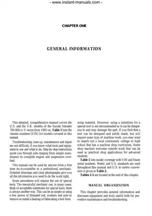 Suzuki Intruder 700-800 V-Twin Service Manual (1985-2023): Comprehensive Repair Guide