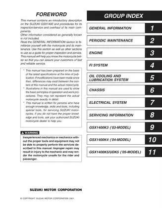 2001-2008 Suzuki GSX1400 service manual Preview image 2