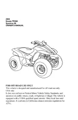 2003–2004 Honda TRX90 Sportrax 90 ATV Owner's Manual (P/N 31HF7710) – preview page 3