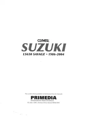 Suzuki LS650 Savage (1986-2004) Service Manual - Comprehensive Repair Guide Preview image 2