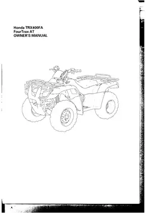 Honda TRX400FA FourTrax ATV Owner's Manual (2003) - Essential Guide for Safety and Maintenance Preview image 3